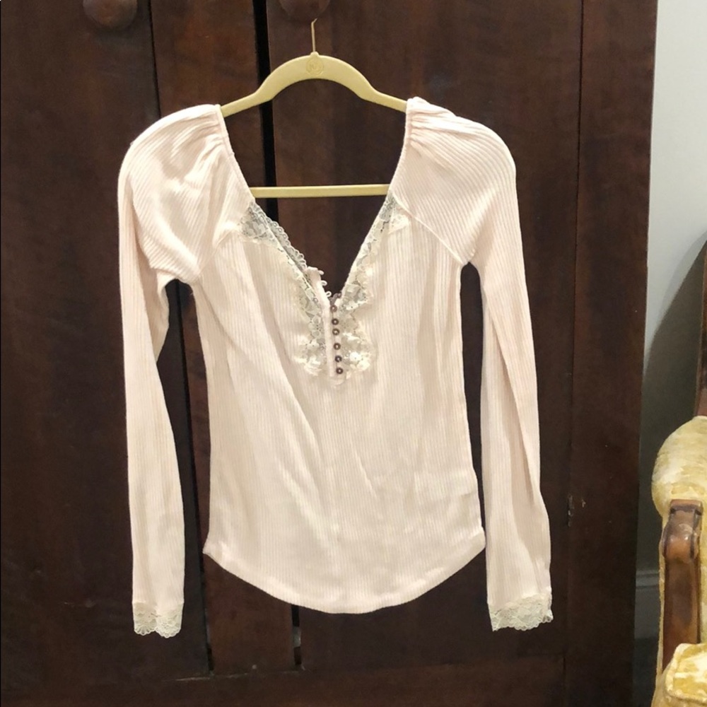 Light peach long sleeve blouse
